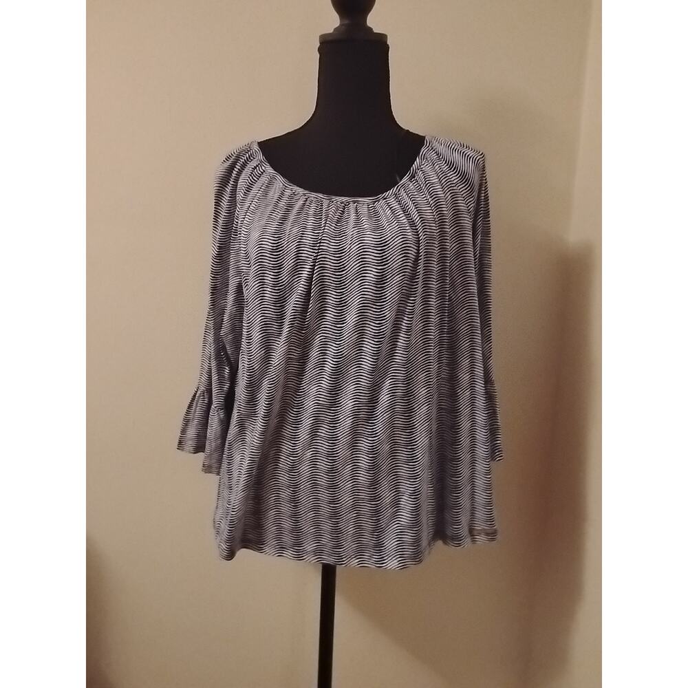 Michael Kors Women's Long Sleeve Striped Blouse